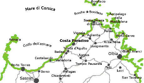 Wie kann man in  Costa Paradiso erreichen. Karten