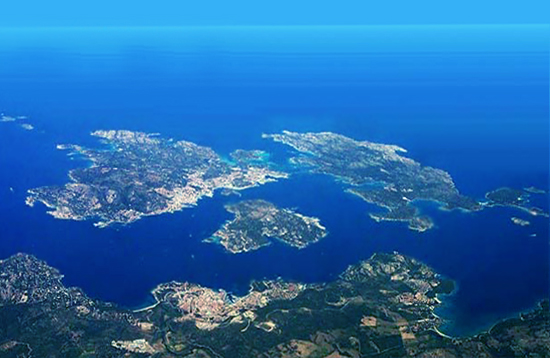 Veduta aerea dell'Arcipelago de La Maddalena